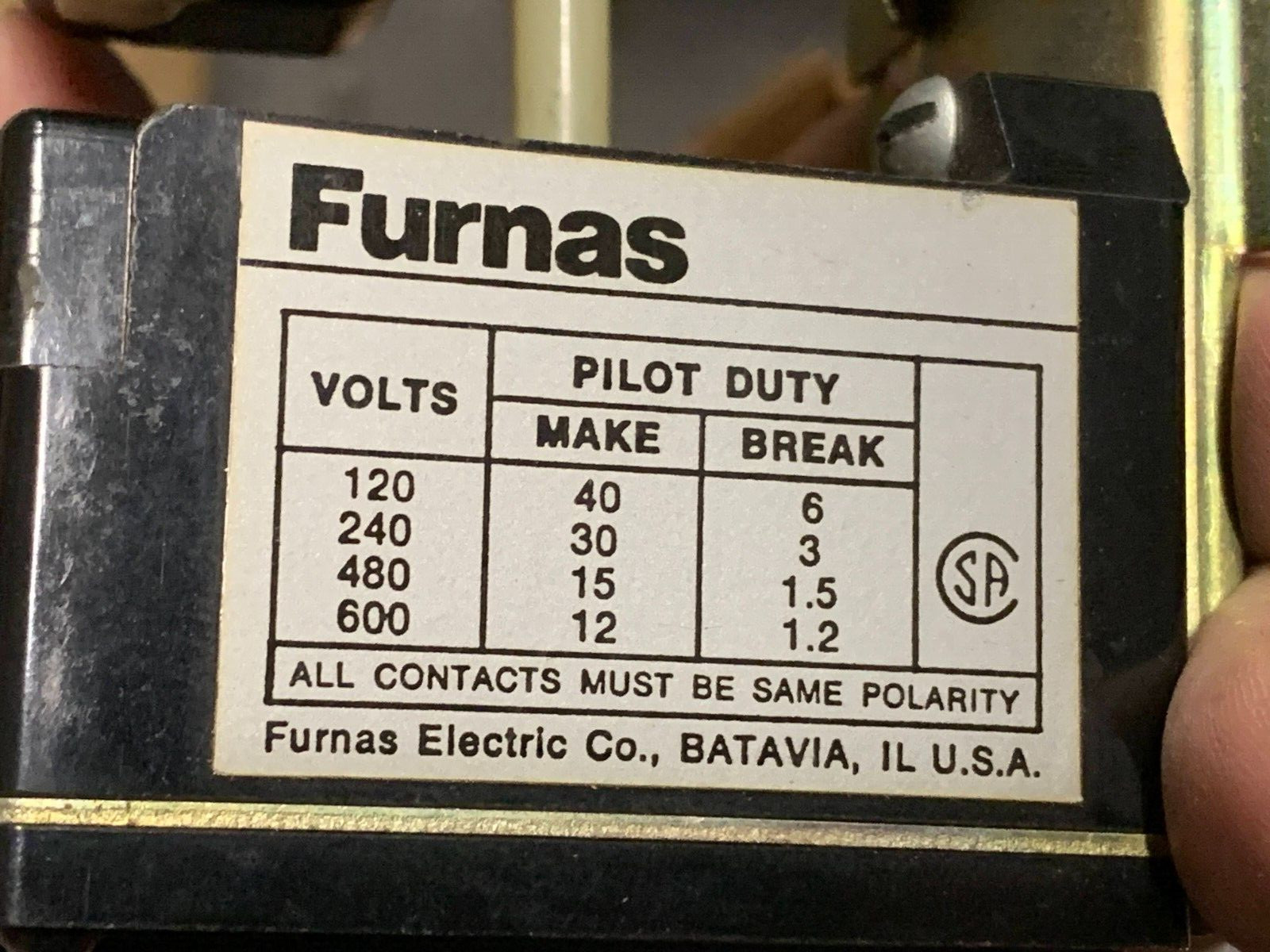 Furnas Pneumatic Timing Relay 60Hz:110-120V, 50Hz:110V Off Delay P/N 55BA2AF1