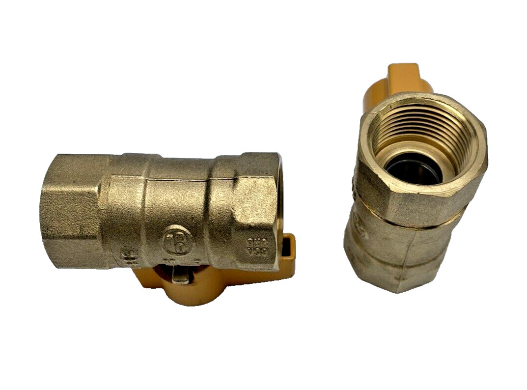 LOT OF 2, GBV02, SHUTT-OFF BRASS VALVE, LPG BALL VALVE 3/4 FNPT 175G