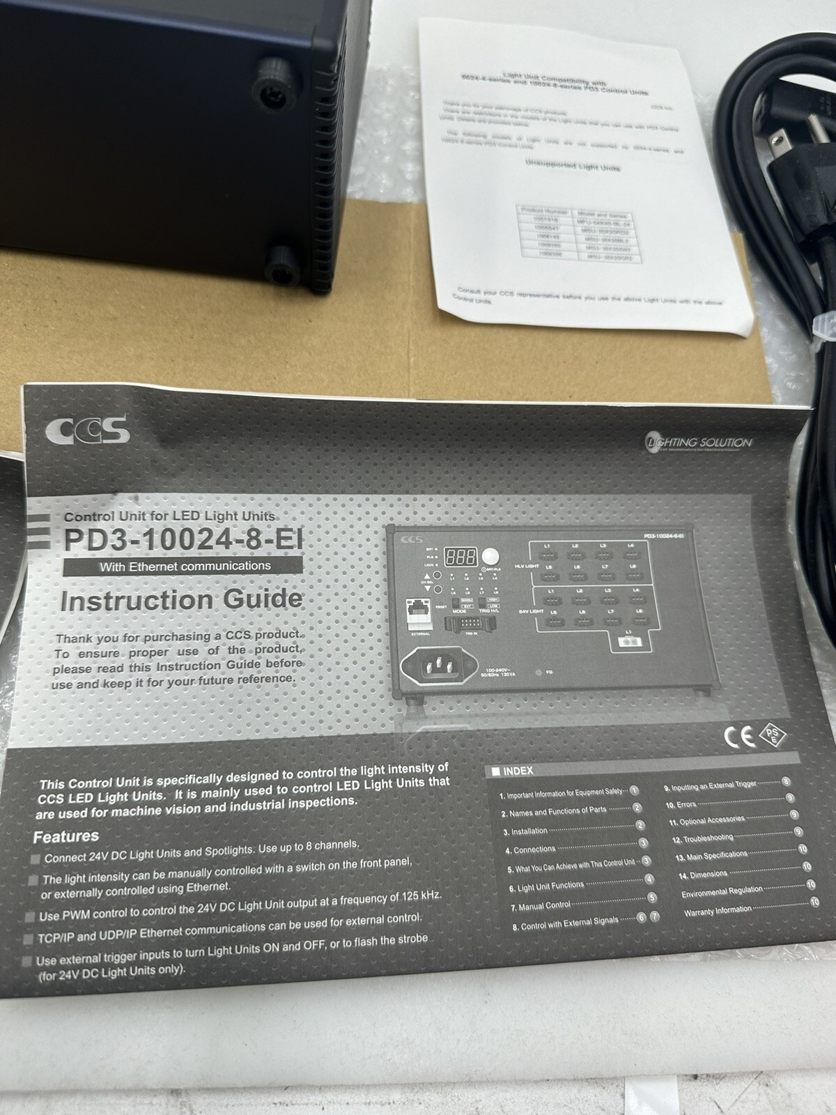 CCS PD3-10024-8-EI Digital Control Unit for LED Light Units 8-Chan 24VDC NEW OEM