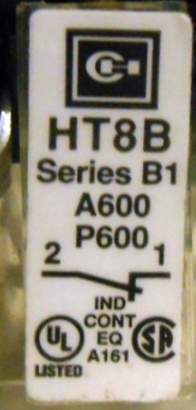 CUTLER HAMMER CONTACT BLOCKS, HT8B & HT8A, WITH 120V RESISTOR