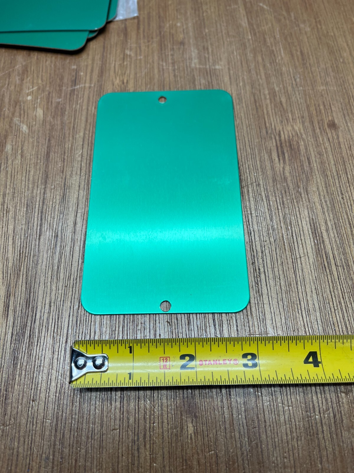 (Qty.5) 3″ X 5″ Green Anodized Aluminum Tag .040″ Thickness, 3/16″ Holes USA
