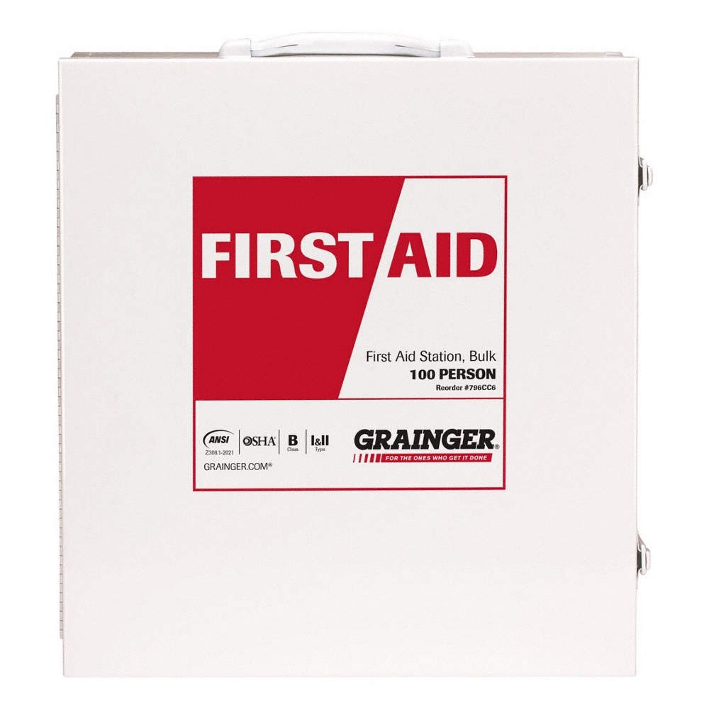 GRAINGER APPROVED 54766-021 First Aid Kit w/House,687pcs,WHT 796CC6