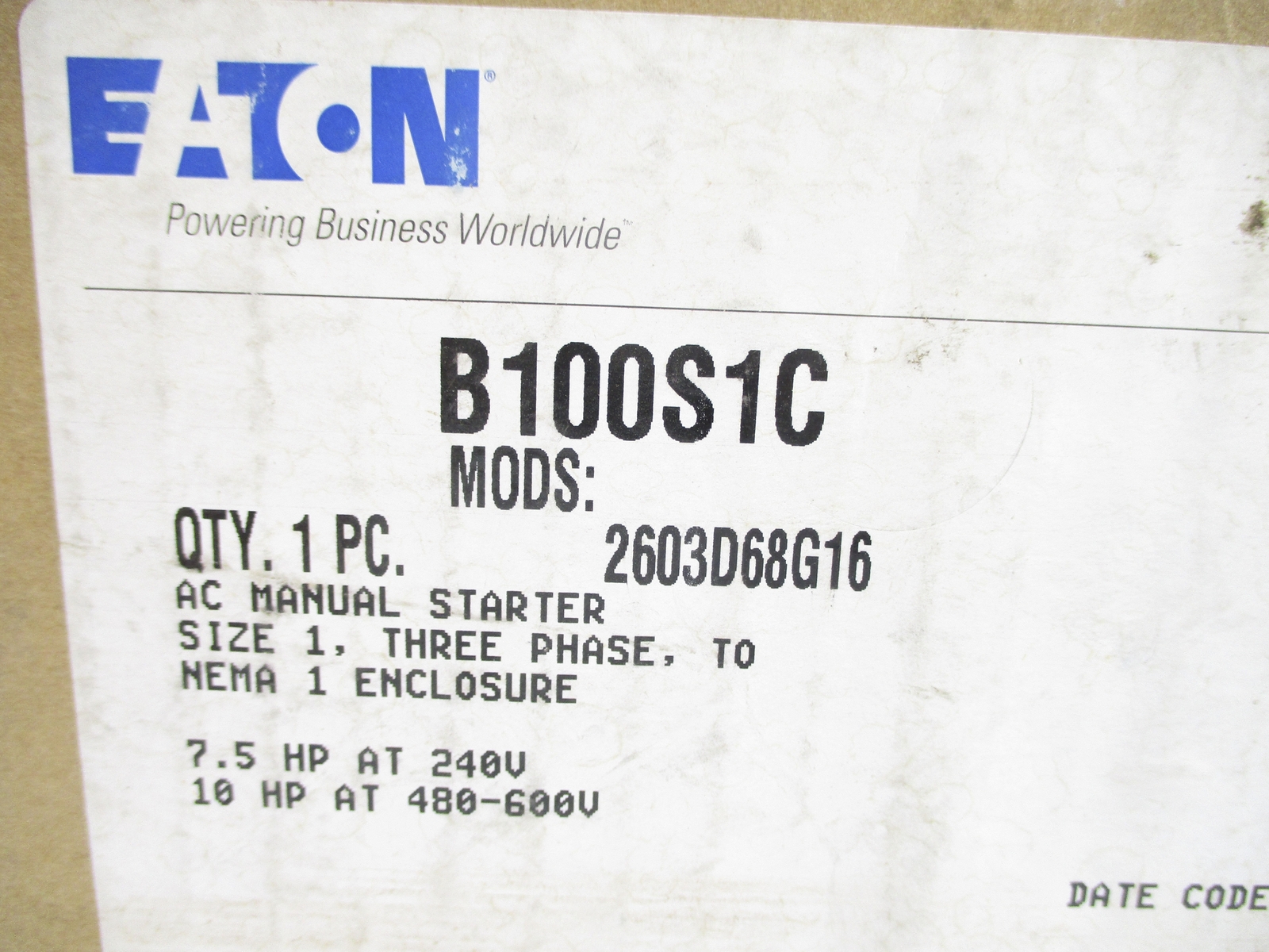 EATON B100S1C NSMP