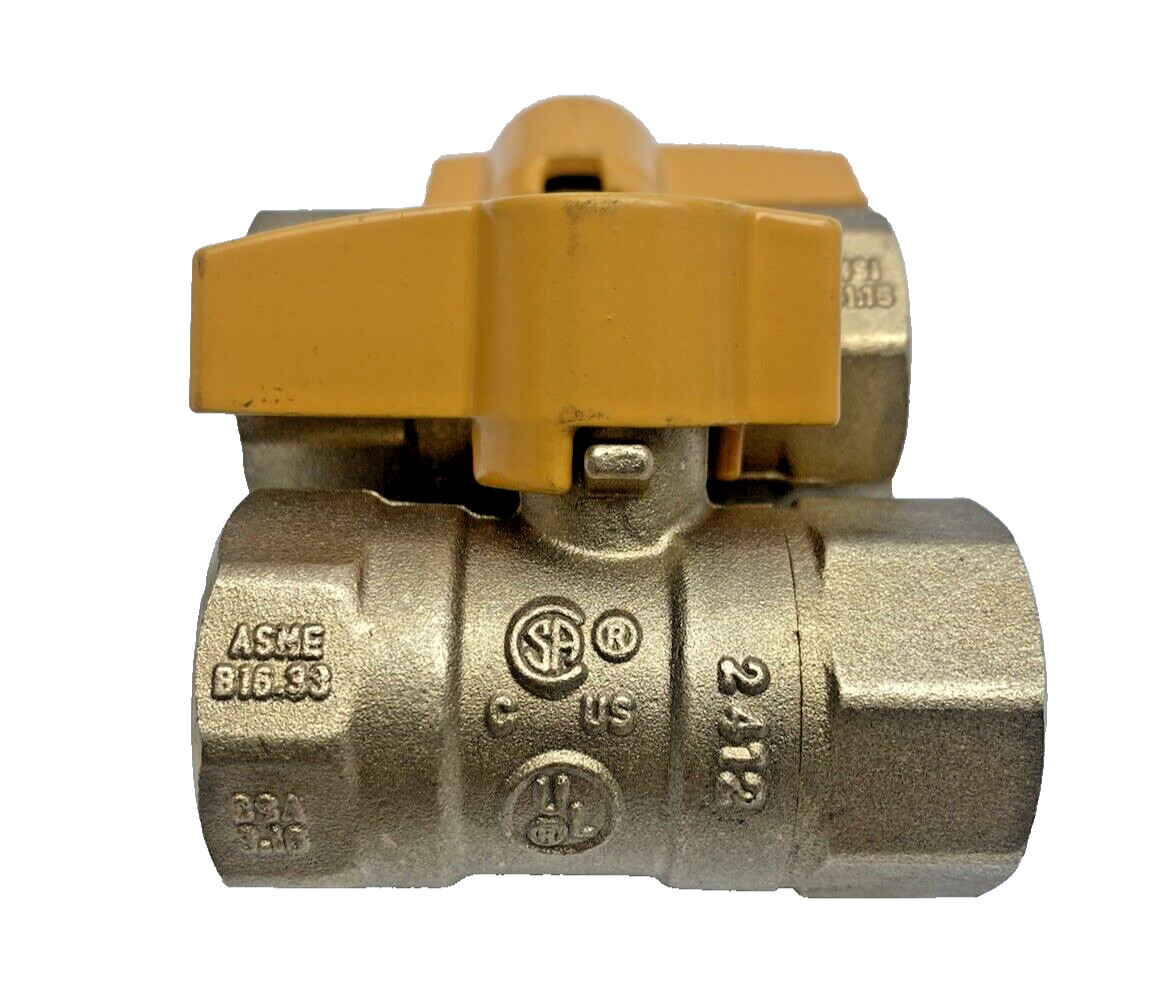 LOT OF 2, GBV02, SHUTT-OFF BRASS VALVE, LPG BALL VALVE 3/4 FNPT 175G