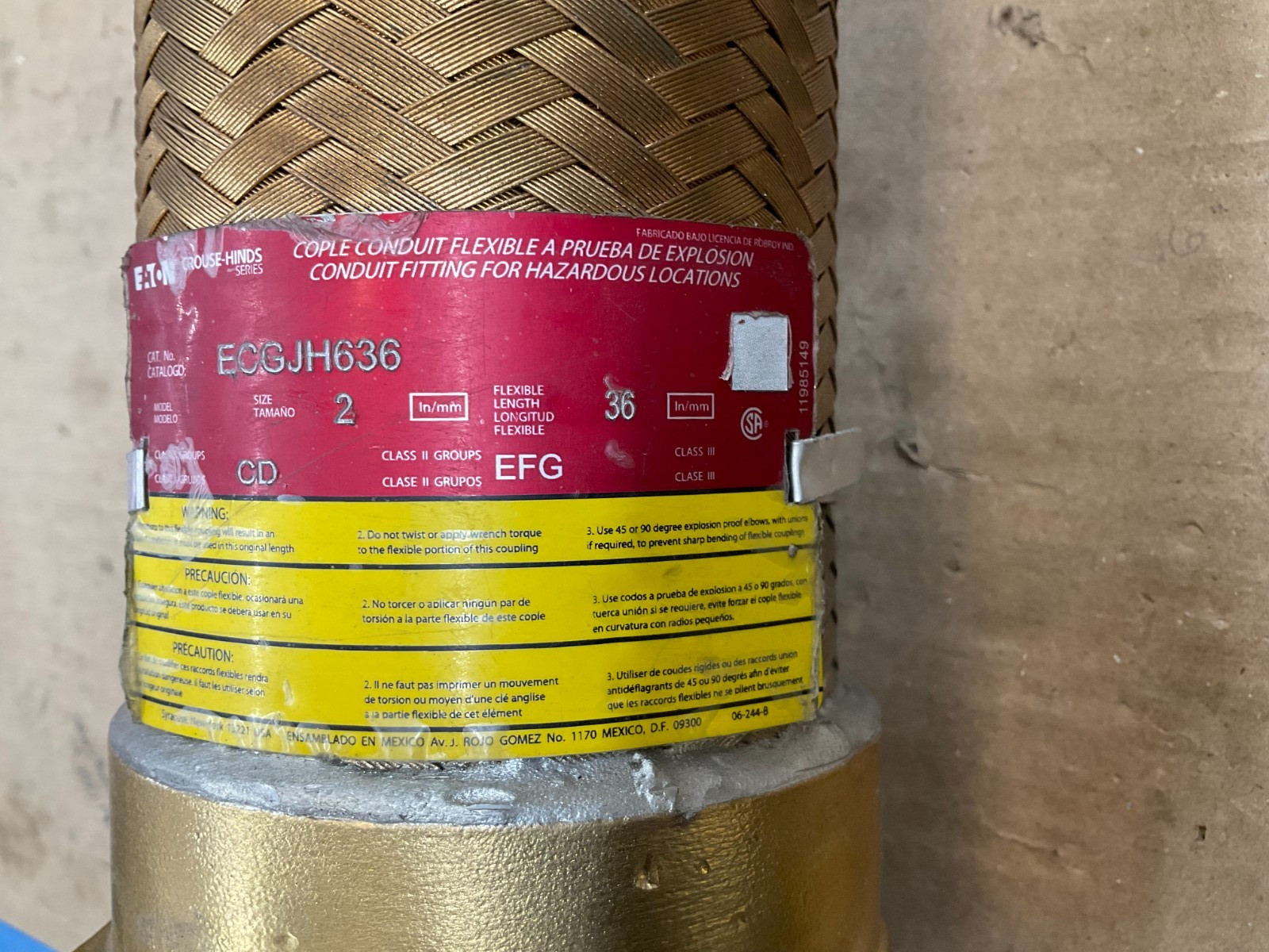 Eaton ECGJH636 Forged Brass Coupling | 2″ Trade Size | 36″ Length