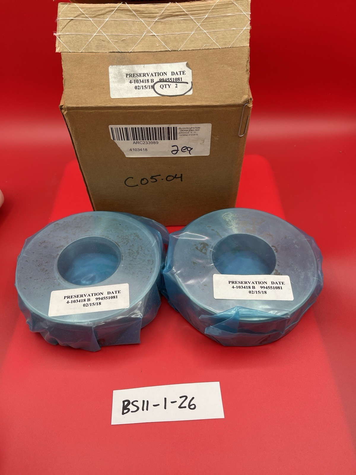 Gemini 4-103418 B 4103418 Compressor Bushing Piston Crank End Reference E/F qty2