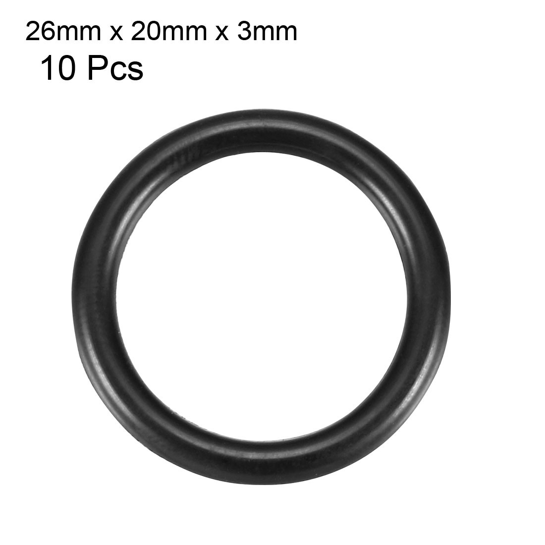 3mm x 26mm Black Nitrile Rubber Sealing O Ring Seal Washer Grommets 10 Pcs