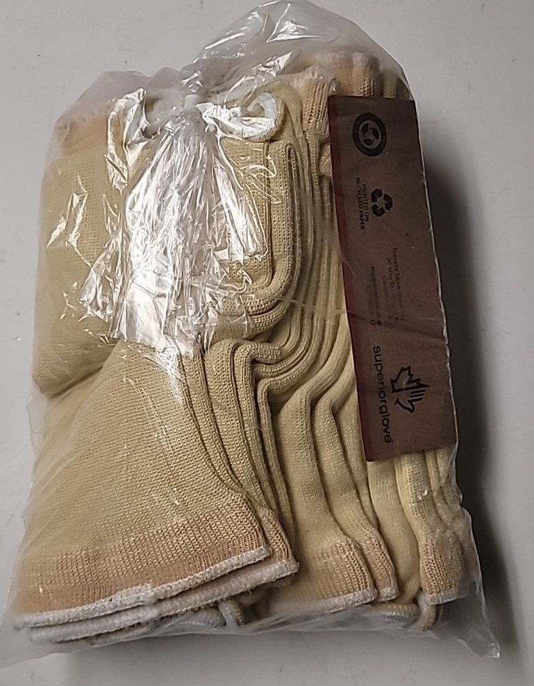 Superior Glove KFG1T18-L 18in Cut A4 Knit Tapered Sleeves Large 6 Pair Yellow