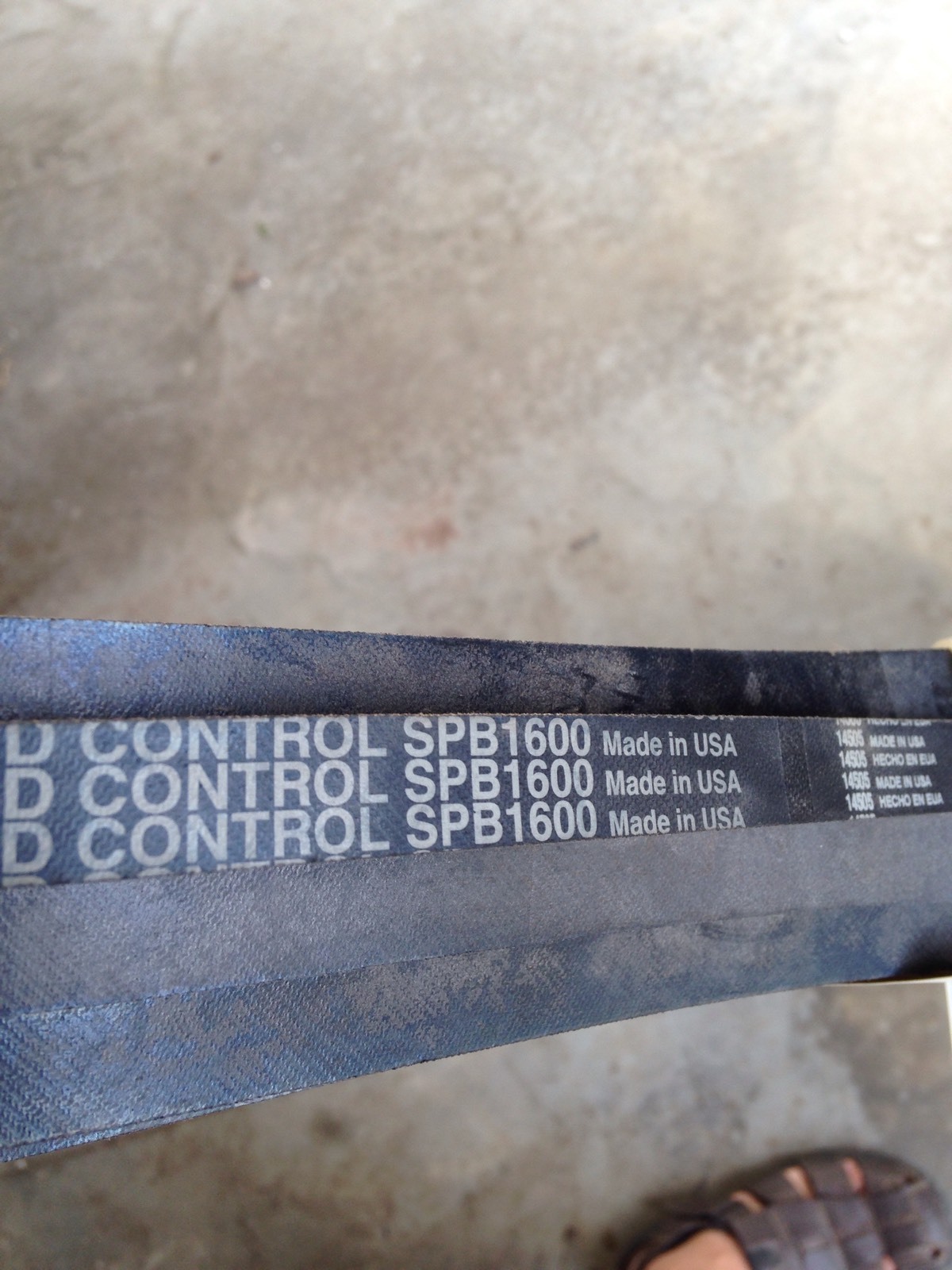 Three Pcs SPB1600 V Belts Machine Part New No Box Free Ship