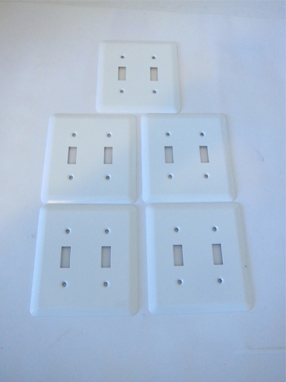 New Lot of 5 98 Gauge Metal Double Toggle Light Switch Cover White 