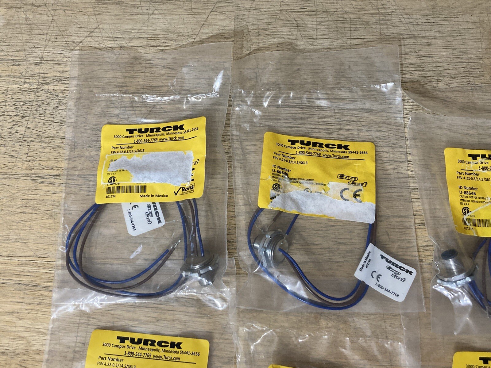 Turck FSV 4.22-0.5/14.5/S613 Panel Mount Receptacle Bulkhead Connector Lot of 10