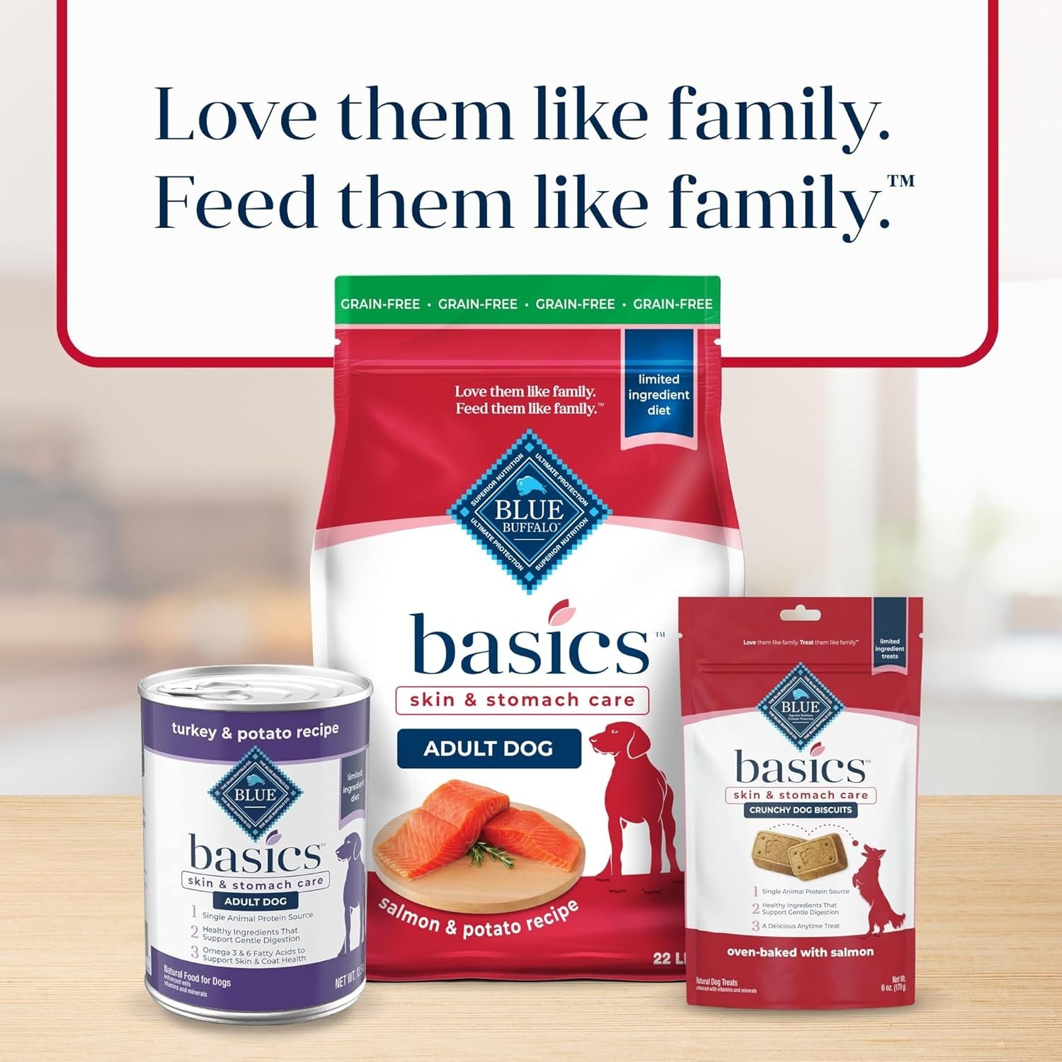 Blue Basics Grain-Free Adult Dog Dry Food – Grain Free, Salmon Recipe – 22 Lb