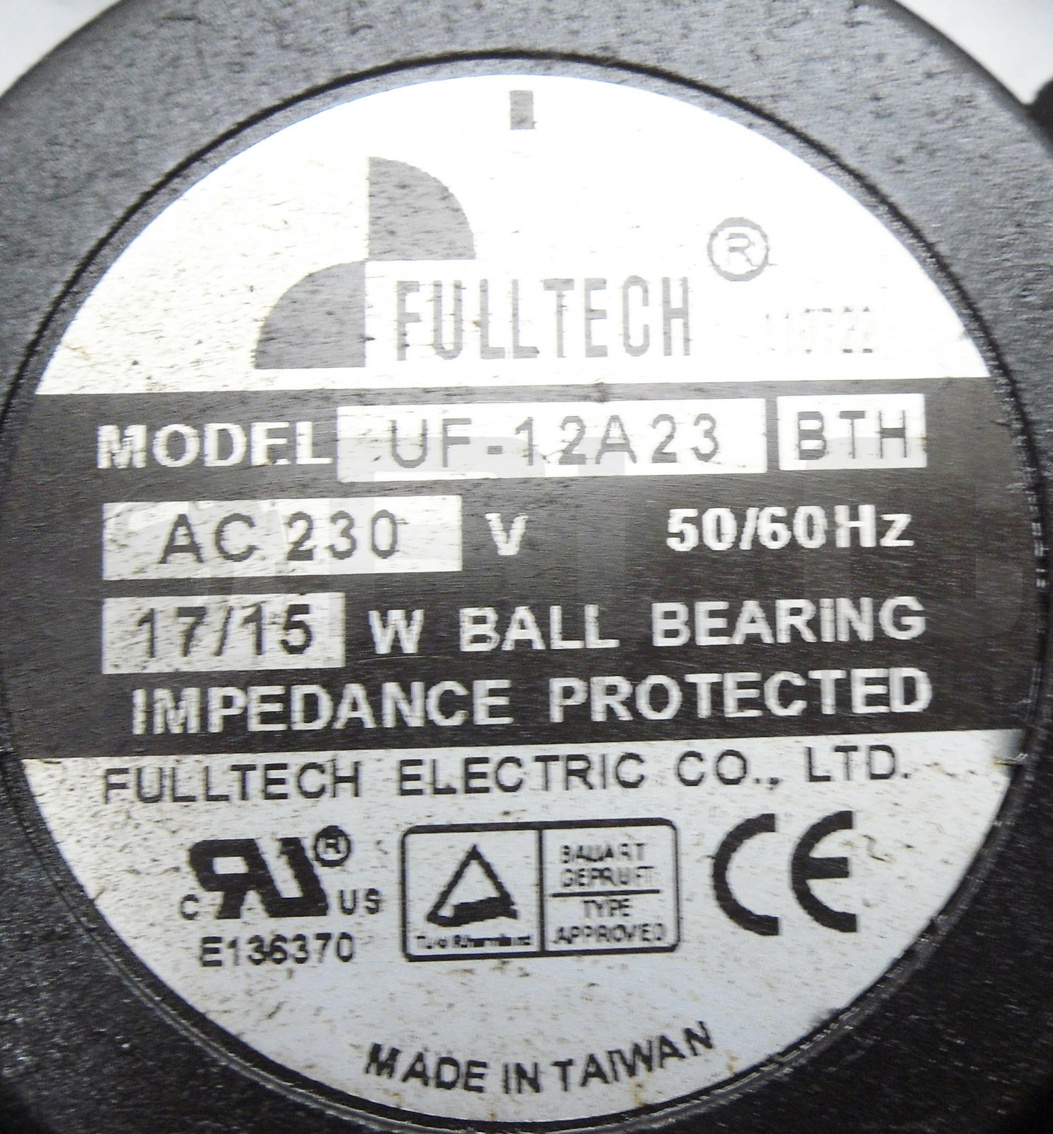 LOT OF 2 FULLTECH UF-12A23 COOLING FAN 50/60HZ 230VAC 17/15W