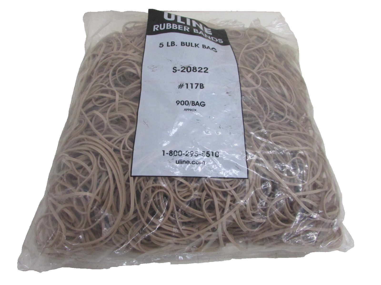#117B RUBBER BANDS, 5 POUND BULK BAG S-20822, 1/8″ WIDE RUBBER