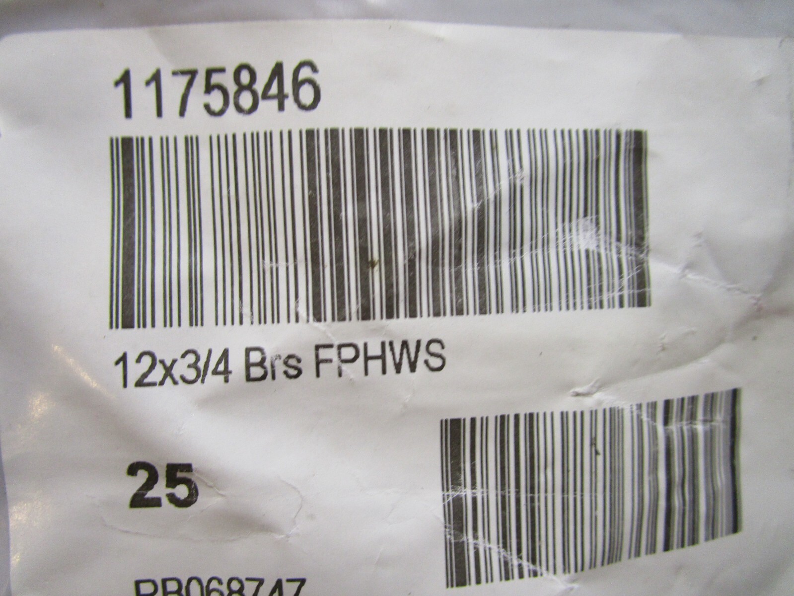 #12-11 x 3/4″ Flat Head Phillips Sharp Point Plain Brass Wood Screw QTY 25