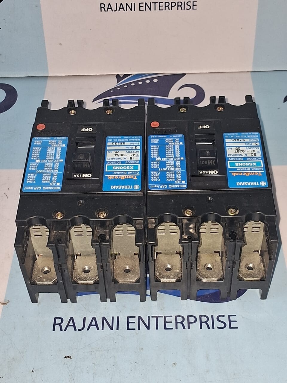 Terasaki Electric XS50NS Tembreak Circuit Breaker 3 Pole 15A And 50A (NEW)