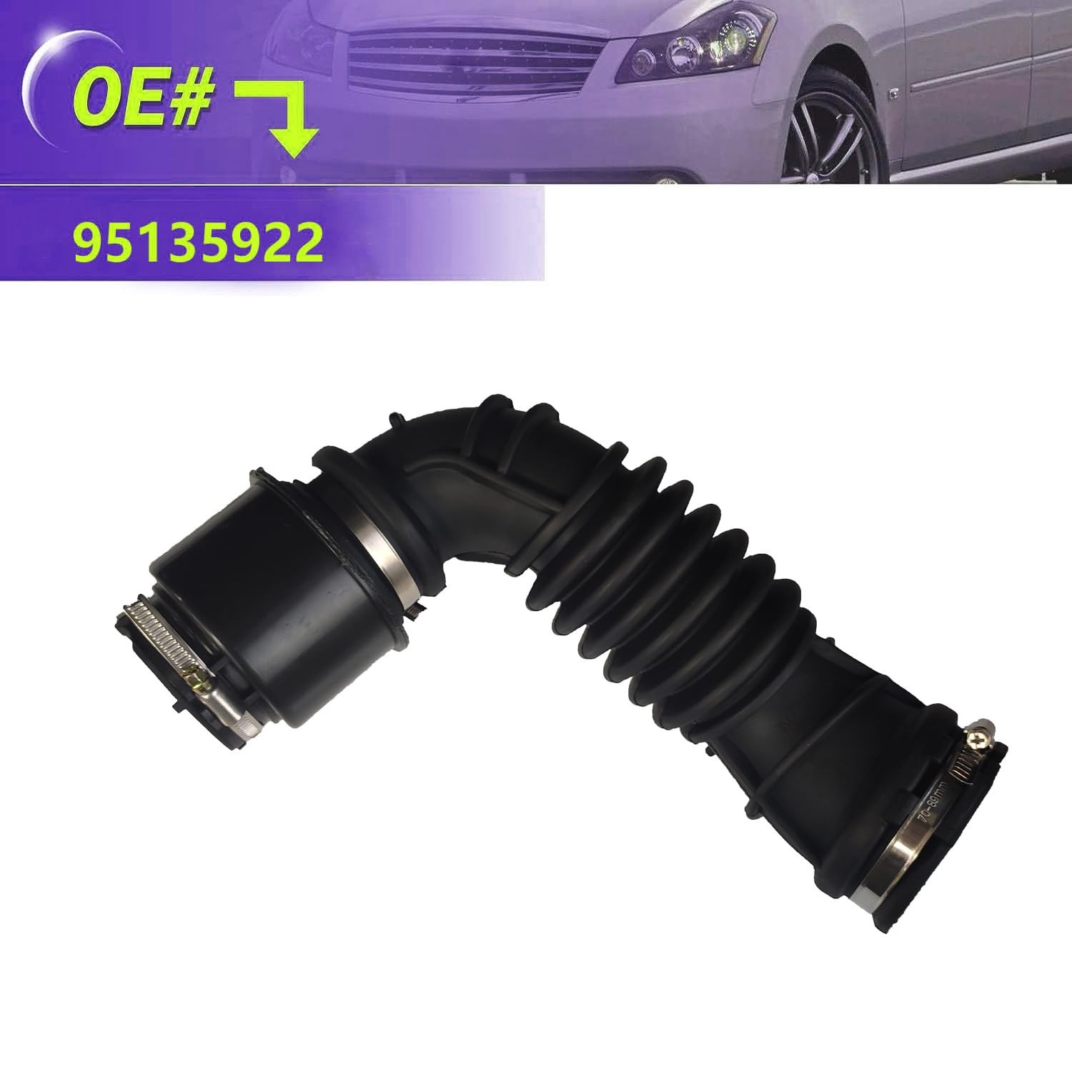 Air Intake Hose, Auto Parts Hose Rubber Filter standard, black