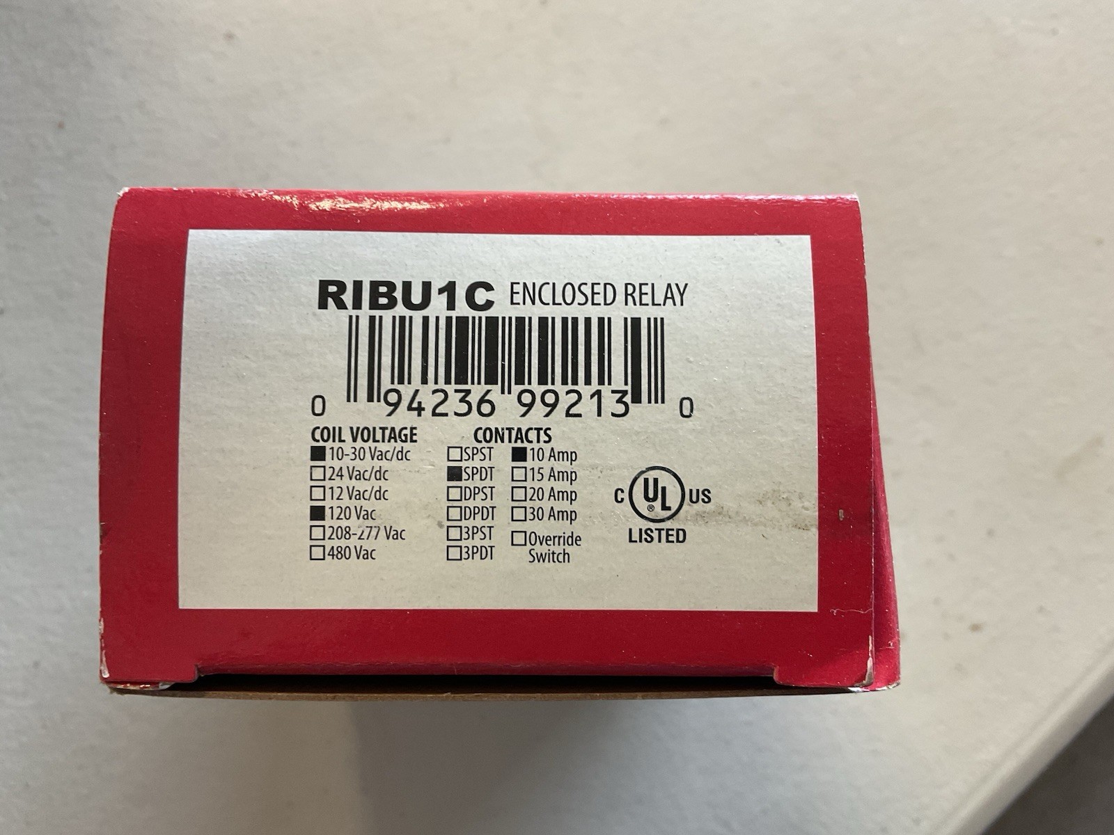 Functional Devices INC/Rib Prewired Relay 10 to 30VAC/DC 120VAC 10A 277V 10A 28V