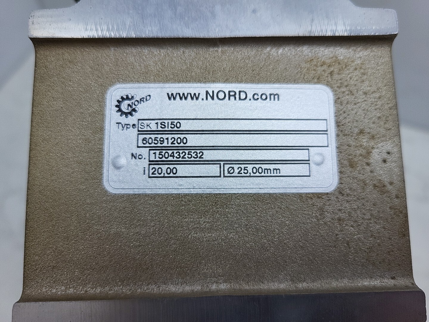 Nord Worm SK 1SI50-60591200 Gear Reducer 20:1 Ratio Type