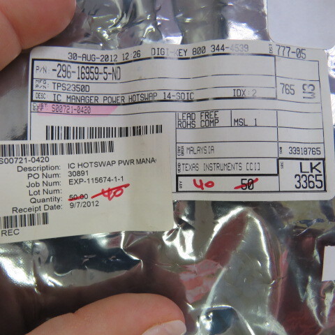 TEXAS INSTRUMENTS TPS2350D Qty of 29 per Lot Hot Swap Controller 1-CH -12V N-Ch