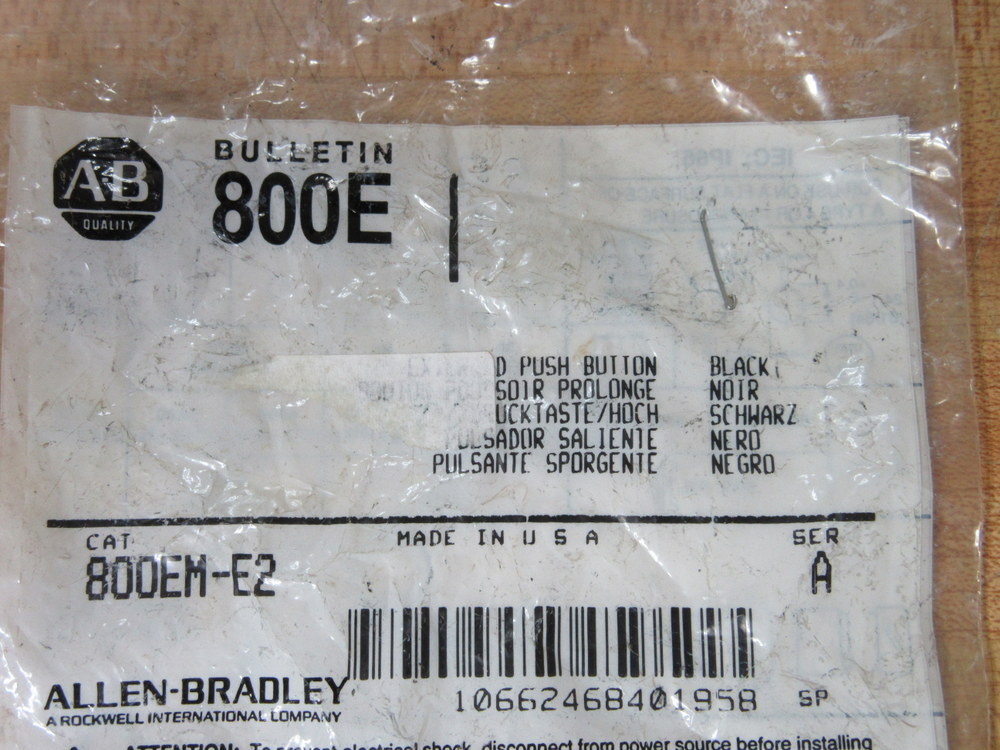Allen Bradley 800EM-E2 Black Extended Button 800EME2 (Pack of 12)