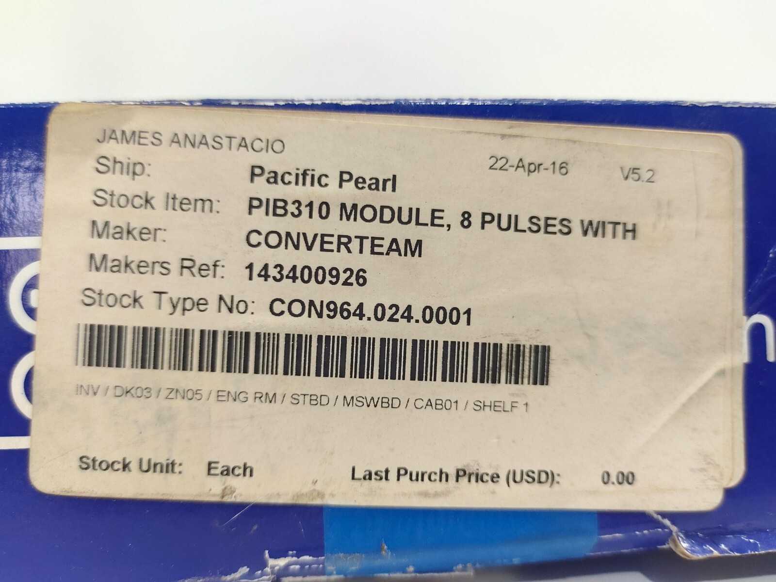 GE PIB310 MODULE,8 PULSES WITH CONVERTEAM (FREE SHIPPING)