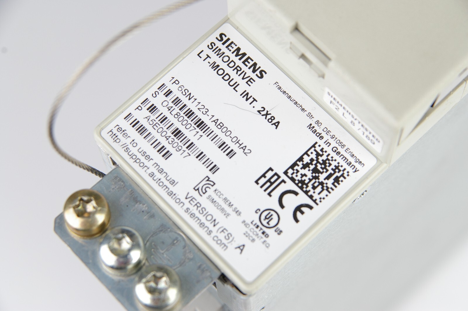 Siemens 6SN1123-1AB00-0HA2 Version A SIMODRIVE LT-Modul