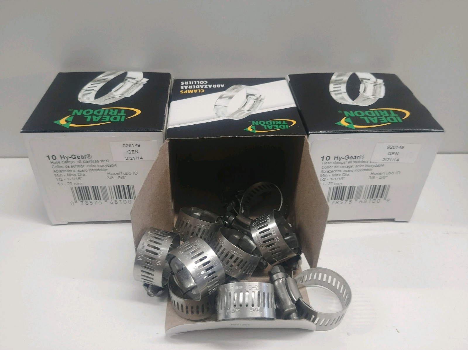 LOT OF (30) NEW IN BOX! HY-GEAR STAINLESS STEEL 1/2″-1-1/16″ HOSE CLAMPS 6810