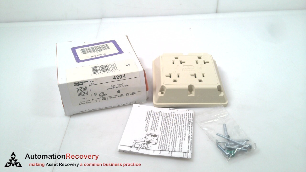 PASS & SEYMOUR 420-I QUAD RECEPTACLE, NEW #318078