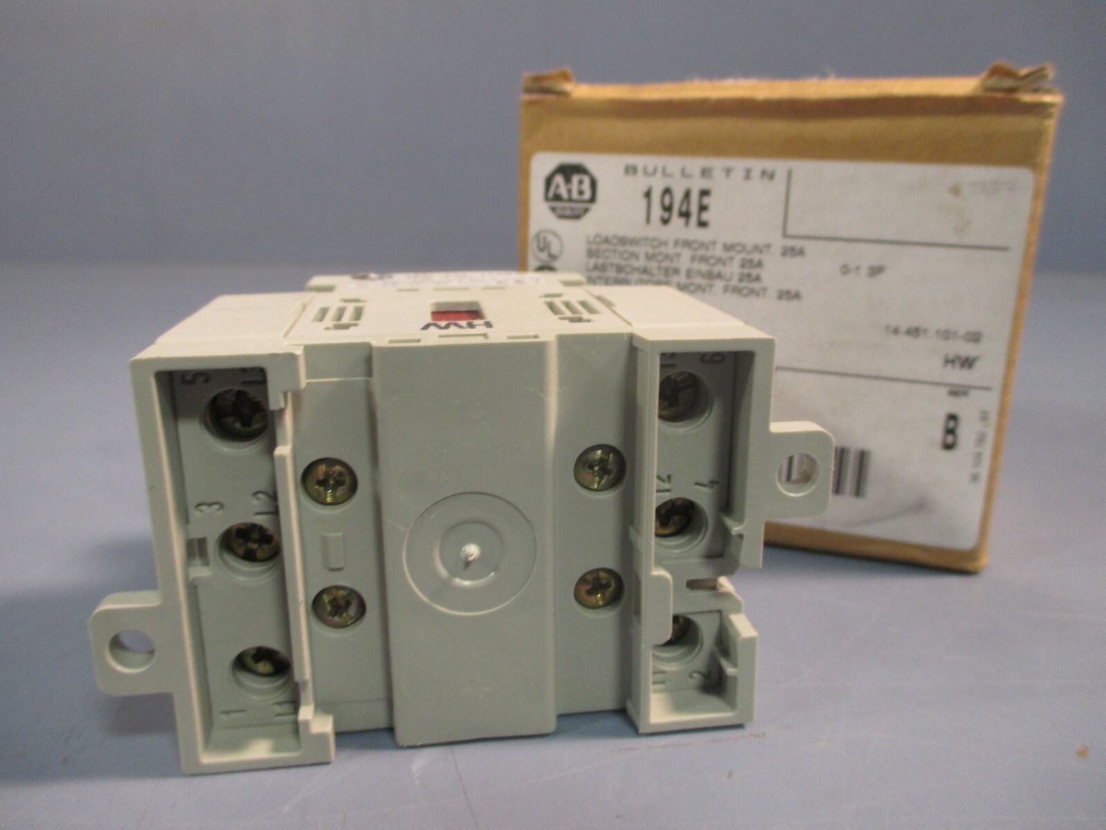 ALLEN BRADLEY LOADSWITCH FRONT MOUNT SERIES B 194E-E25-1753
