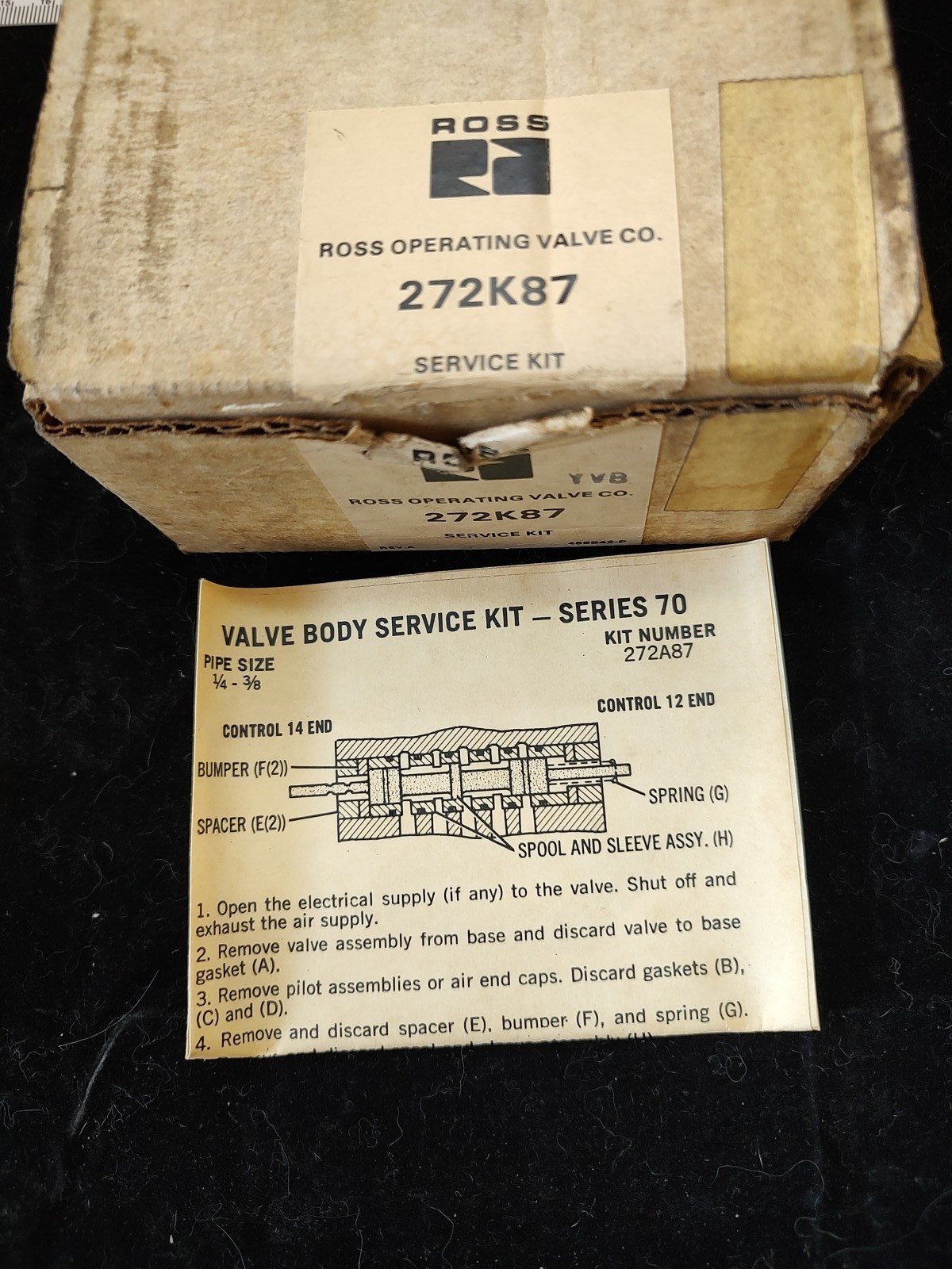 272K87 – ROSS VALVE BODY SERVICE KIT – SERIES 70 NOS – New Old Stock