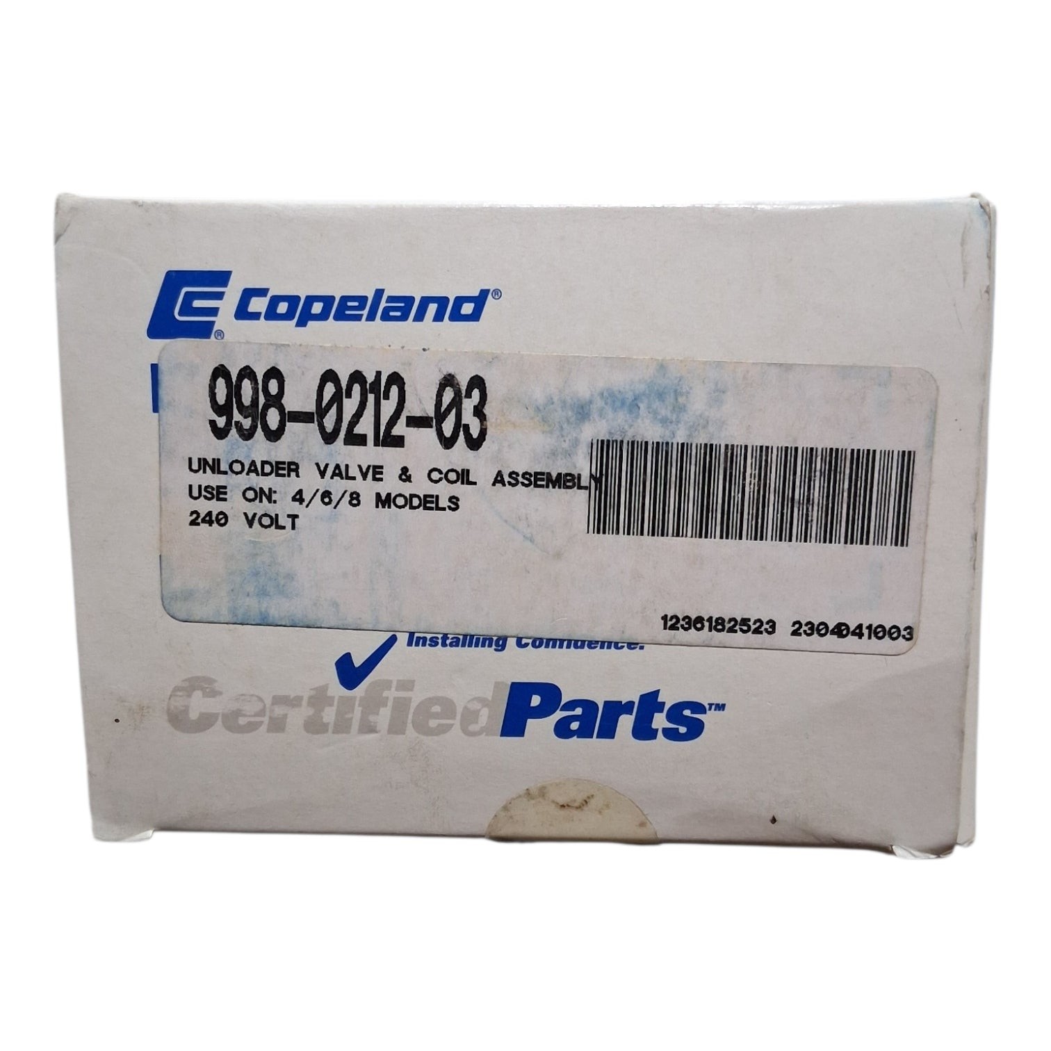 Copeland 998021203 — Unloader Valve & Coil Assembly (Models 4, 6, 8)