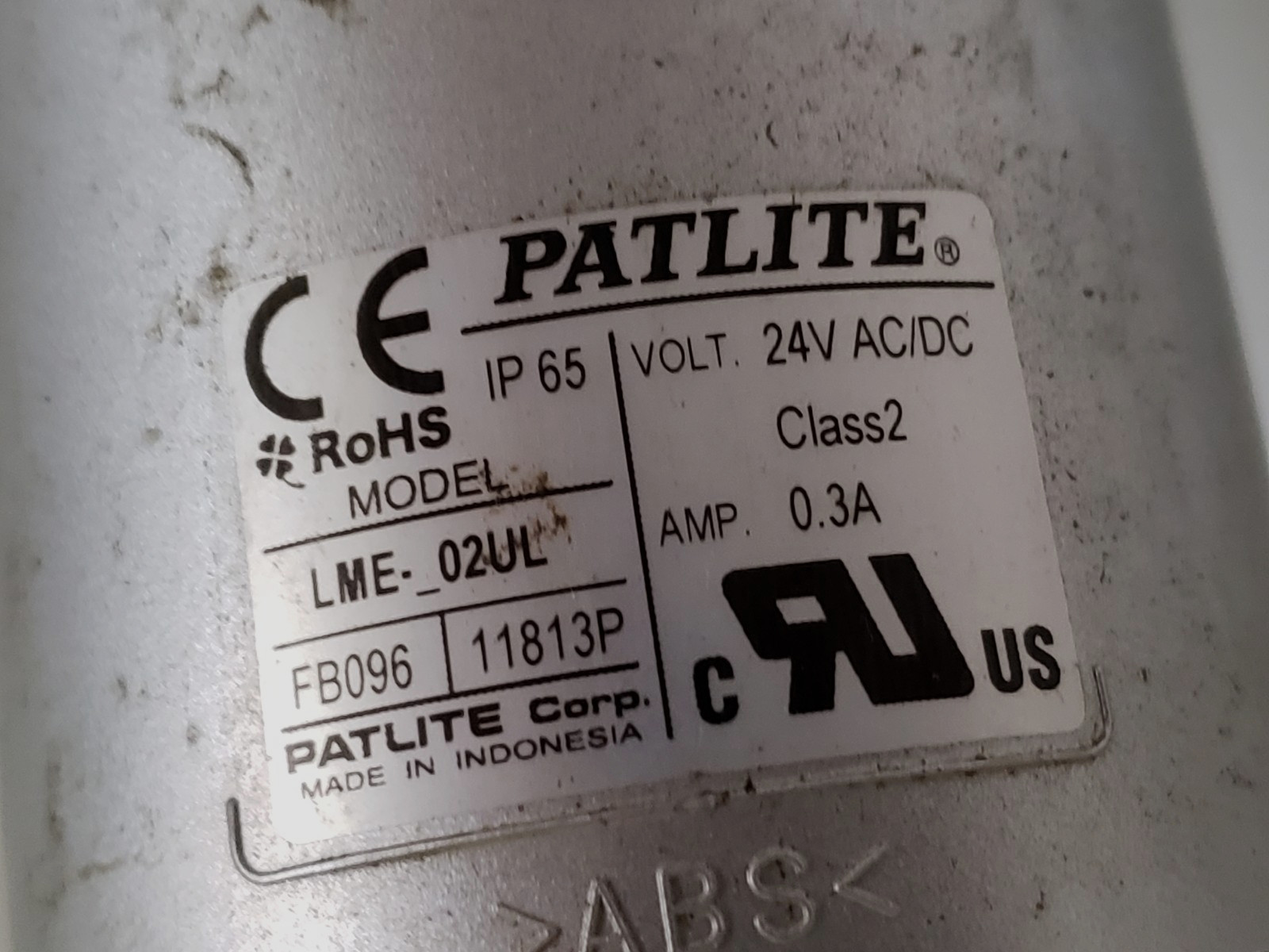 PATLITE LME-402UL-GRYB STACKLIGHT 4 COLOR GREEN/RED/AMBER/BLUE 24V AC/DC 0.3A