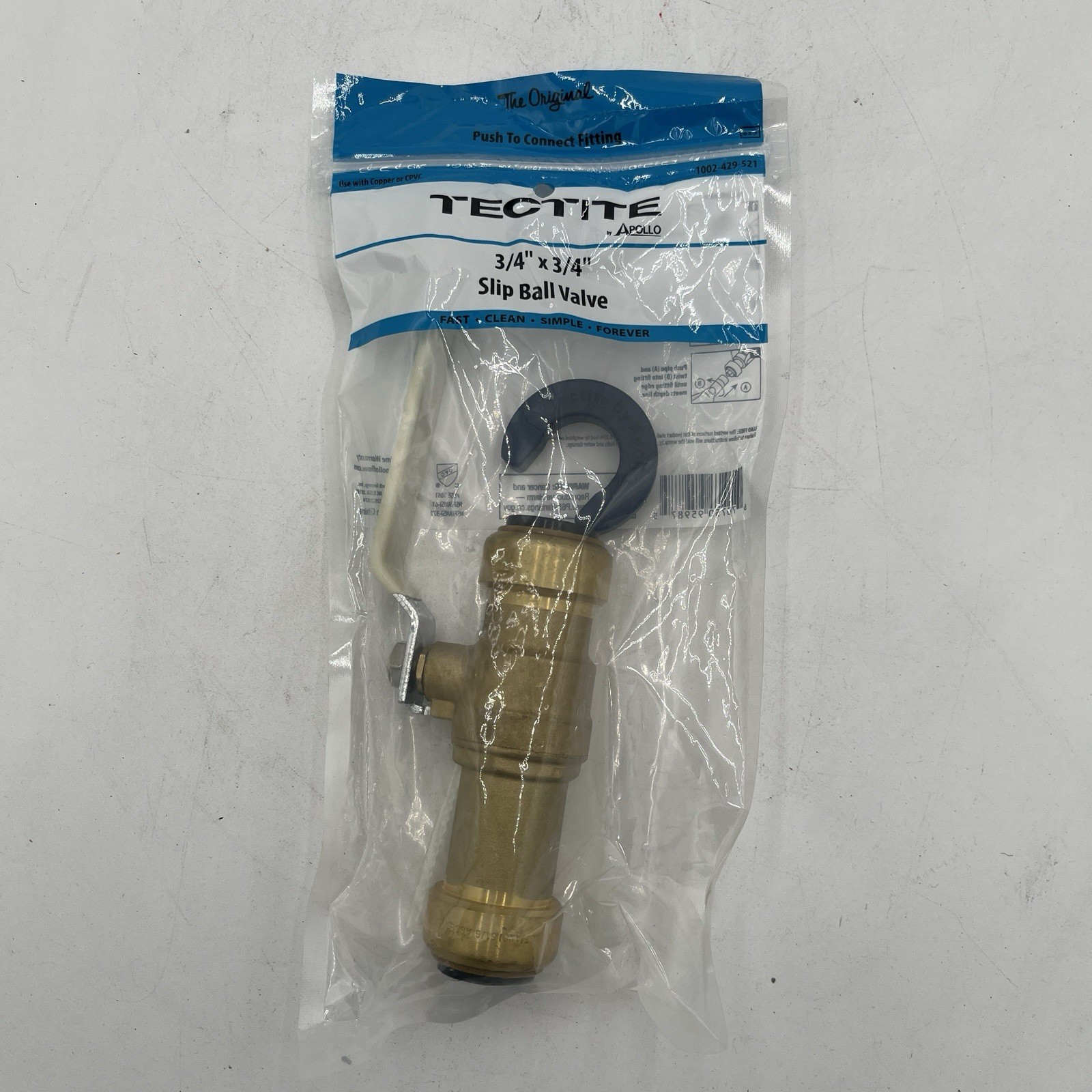 BRAND NEW!! Tectite 3/4 in. Brass Push-to-Connect Slip Ball Valve – FSBBV34SL