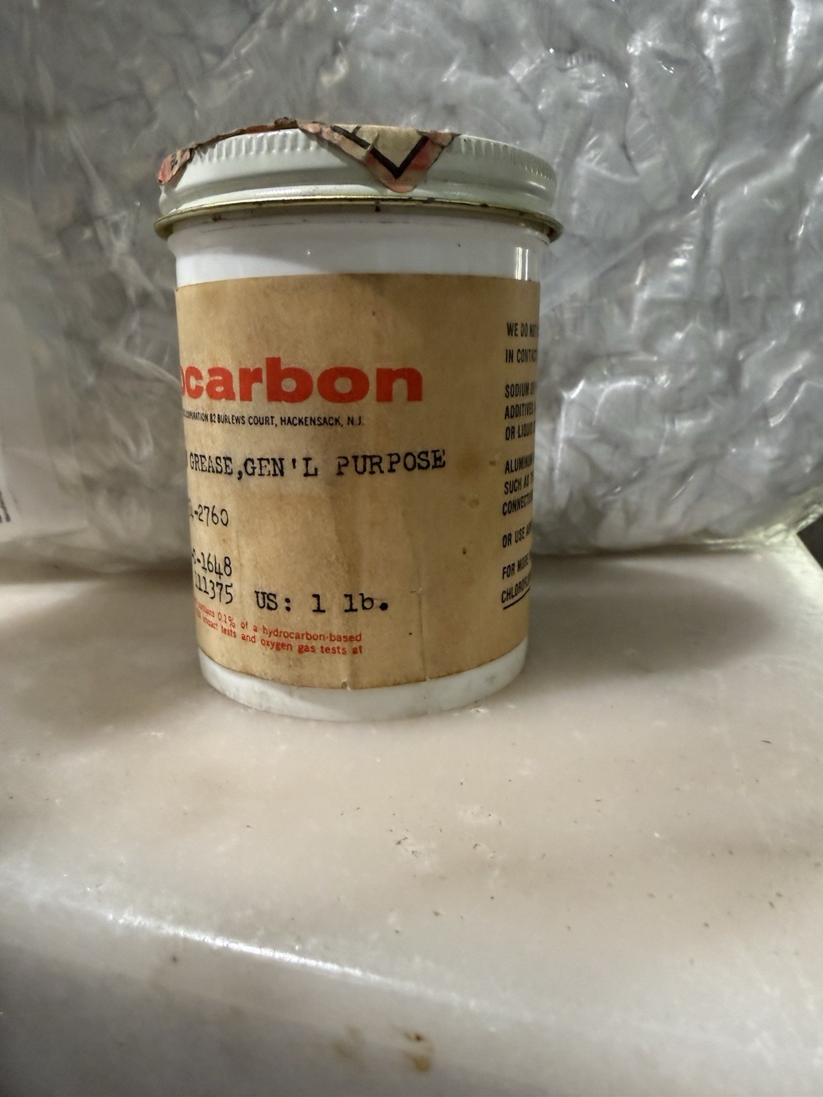 Halocarbon Grease Gen’l Purpose Model 25-5S NSN 9350-00-754-2760 1 lb