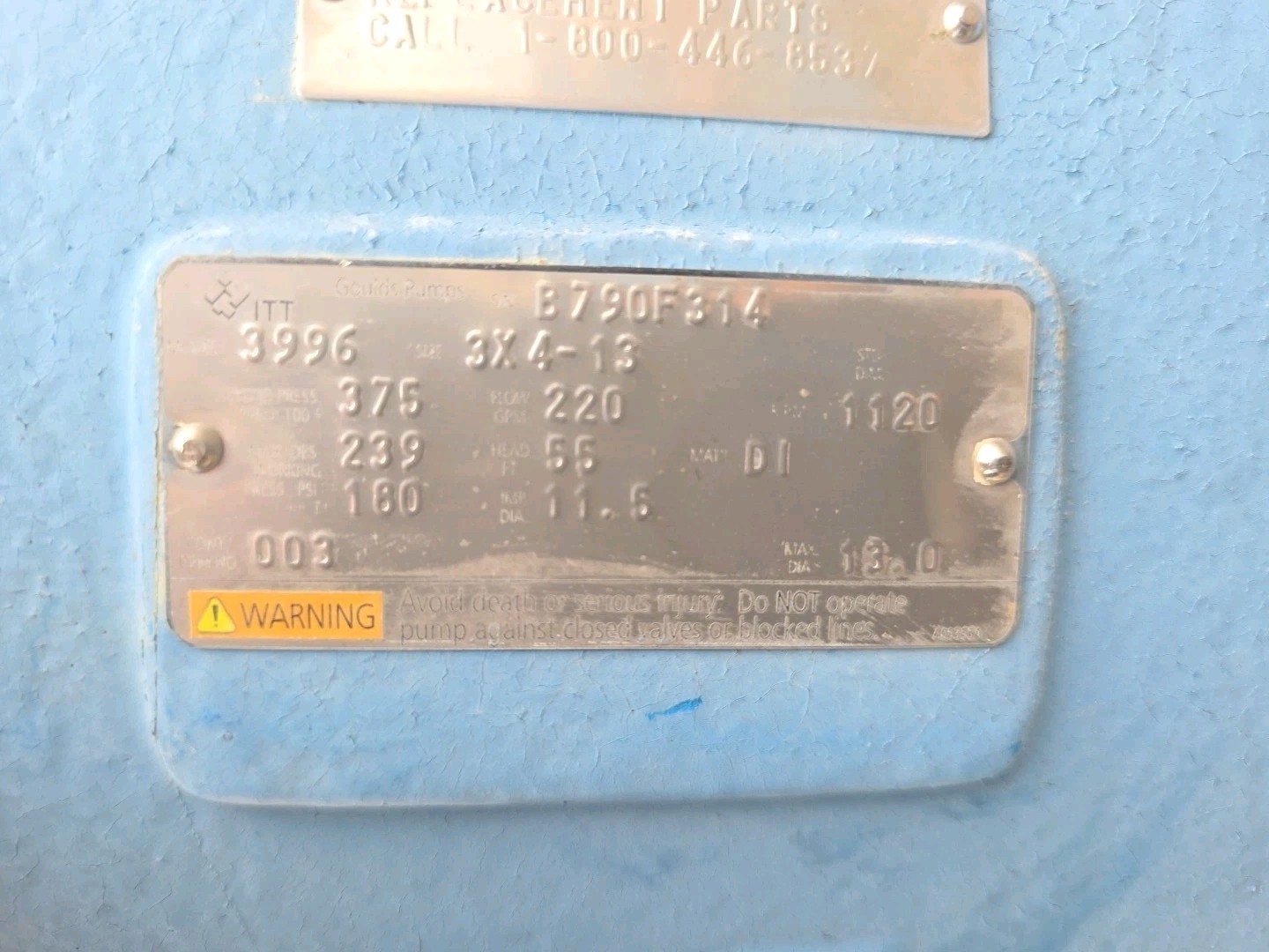 3×4-18 ITT Goulds 3996 Pump DI