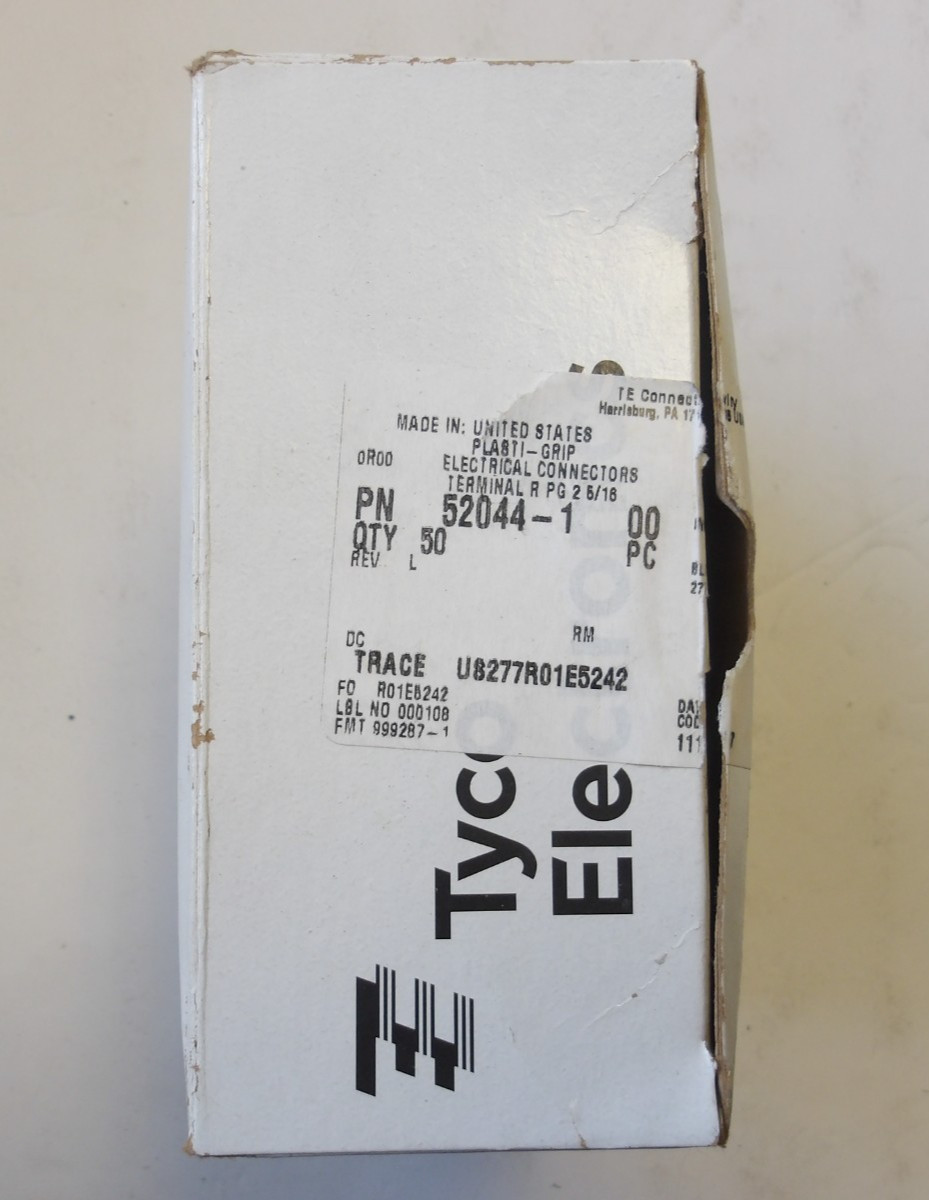 TYCO ELECTRONICS P/N: 52044-1 TERMINAL R PG 2 5/16 BOX OF 50 BRAND NEW