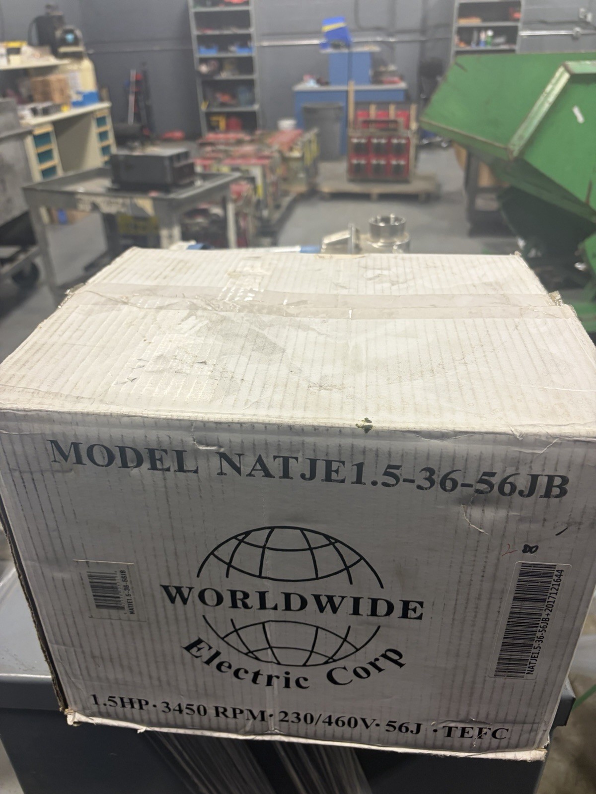 NEW WORLDWIDE ELECTRIC NATJE1.5-36-56JB 230/460V 3.96/1.71A MOTOR