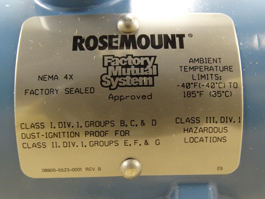 Rosemount Smart Vortex Flowmeter -40 F – 185F, 12-42VDC, 8800