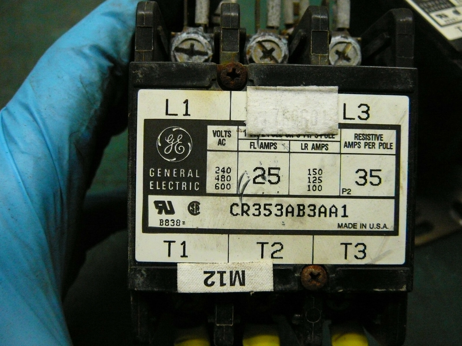 LOT OF 4 GENERAL ELECTRIC CONTACTORS CR353AB3AA1 COIL: 110/120V 55-B31A