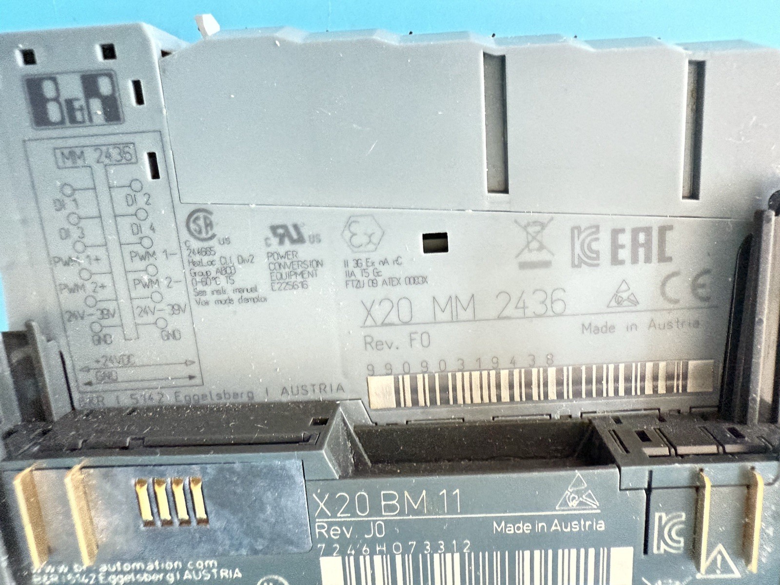 B&R X20 MM 2436 Module with X20 BM11 Base