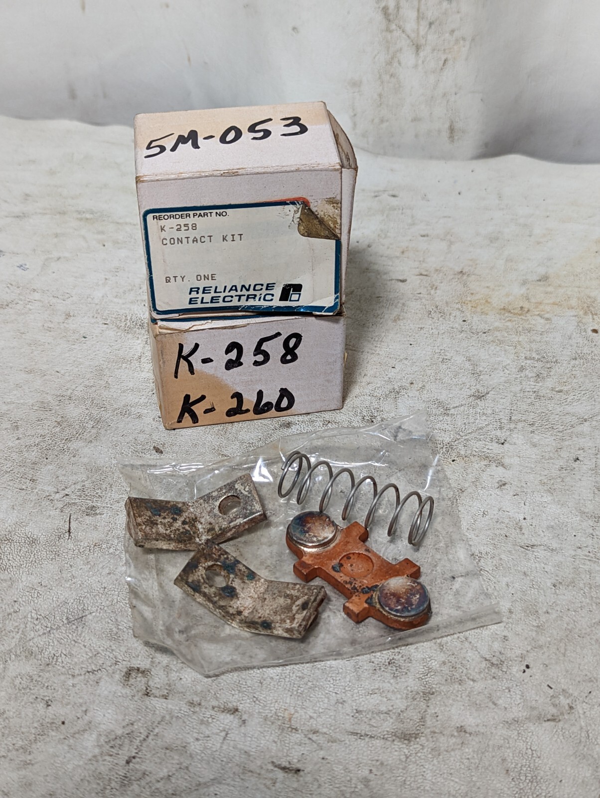 Reliance Electric repair kits: 608833S x3, K-260, K-258, Ward Leonard 5M19, 11-0