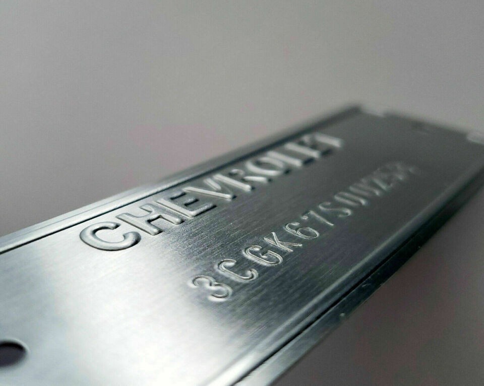 EMBOSSED CHEVROLET VIN DOOR DASH TAG SERIAL NUMBER DATA PLATE CHEVY DATA PLATE