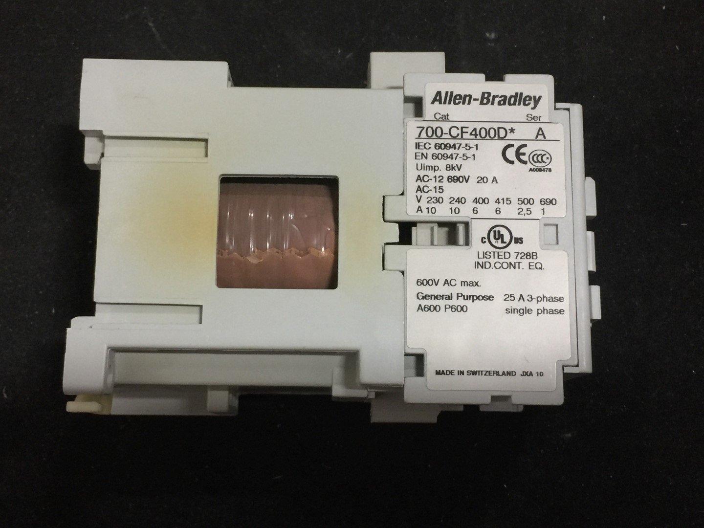 ALLEN BRADLEY 700-CF400D SER. A CONTROL RELAY TESTED/CLEANED/EXCEL