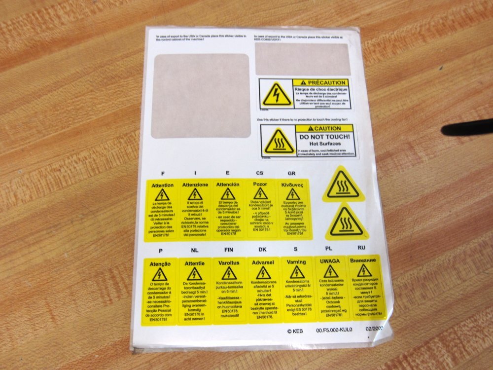 KEB 0000EMV-K003 Power Inverter Instructions
