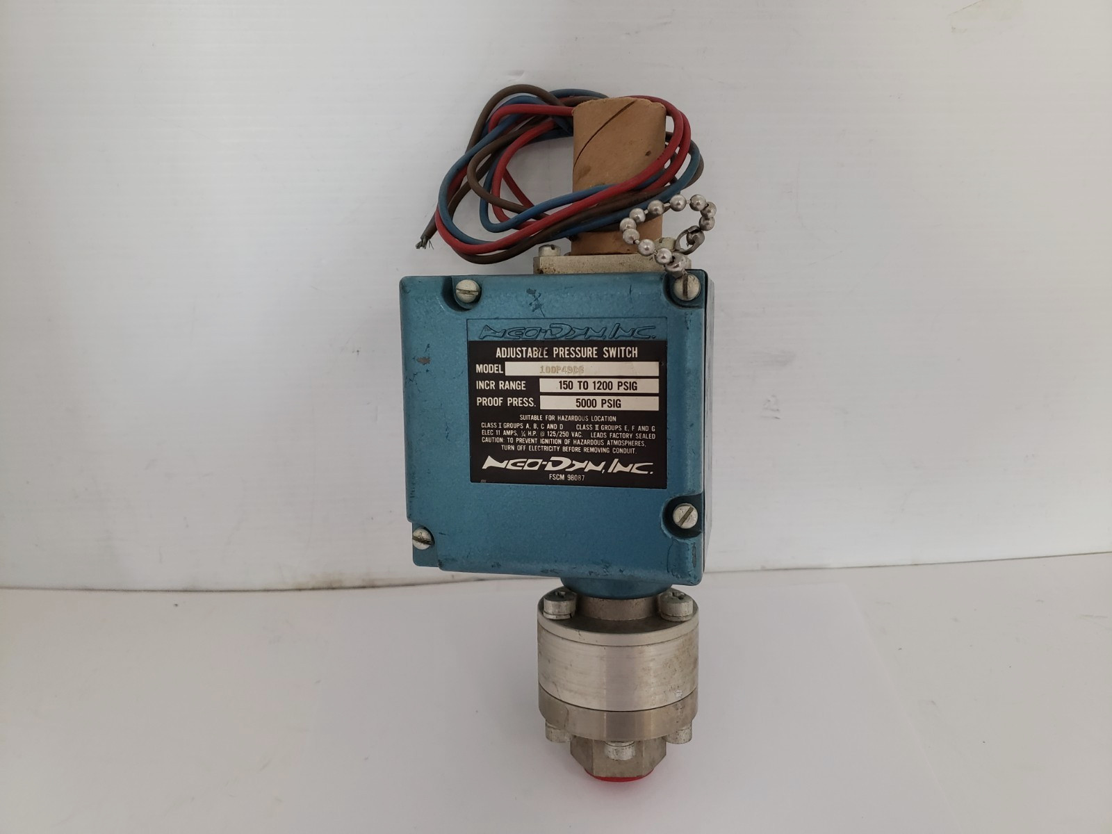 NEO DYN 100P49V6 ADJUSTABLE PRESSURE SWITCH 150 TO 1200 PSIG