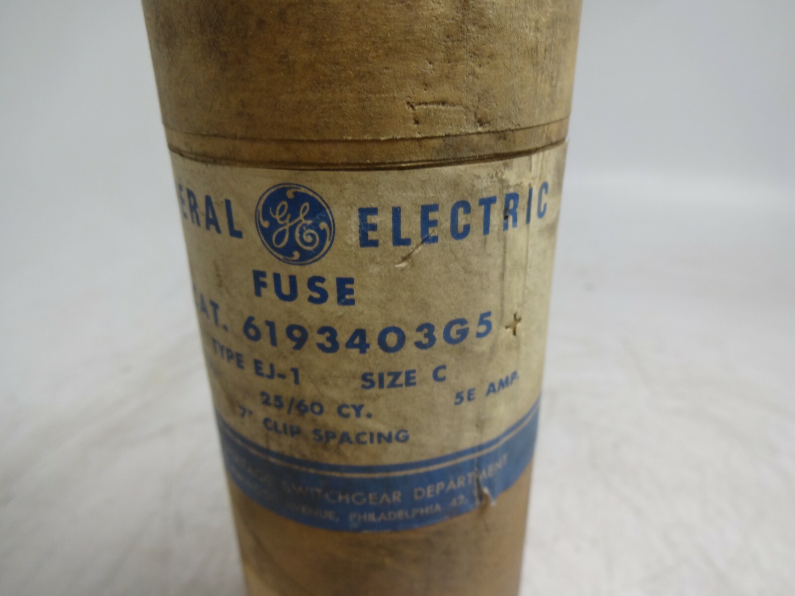 General Electric 6193403G5 Type EJ-1 Fuse 5E Amps 2400 Volts