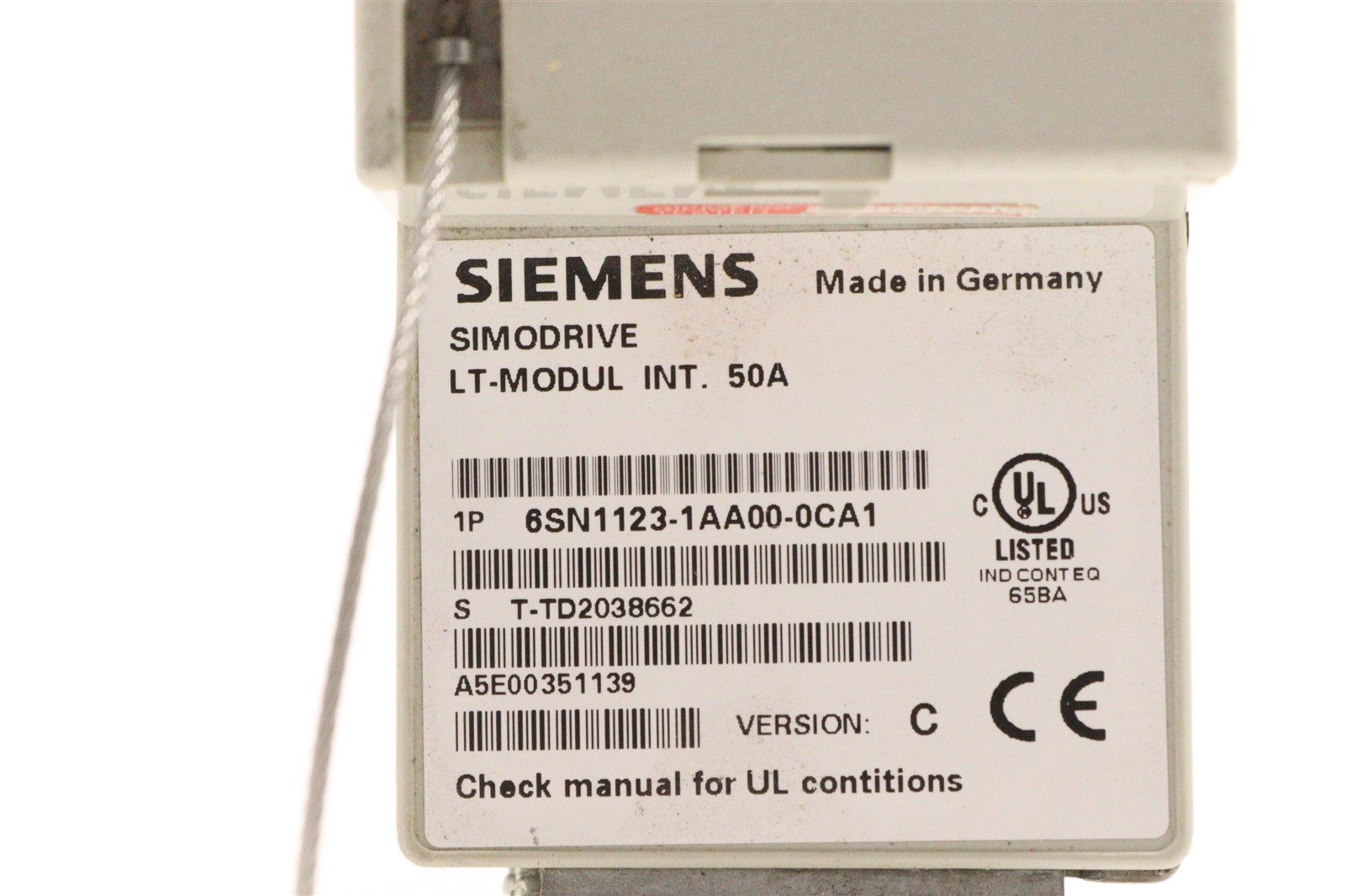 SIEMENS SIMODRIVE LT MODULE 6SN1123-1AA00-0CA1