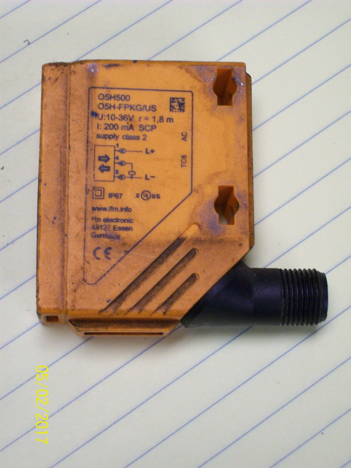 IFM EFECTOR ELECTRONIC PHOTOELECTRIC SENSOR O5H500 , O5H-FPKG/US
