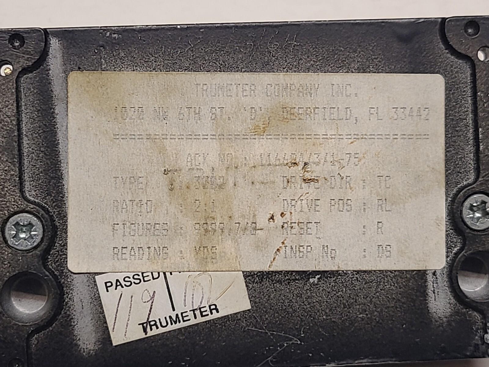 TRUMETER 3002 Type , 2:1 Ratio, Figs 9999, Acy No, 116684/3/1-75???
